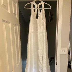 Ivory Alfred Sung dress. Style D761. Satin Twill material. Size 14.